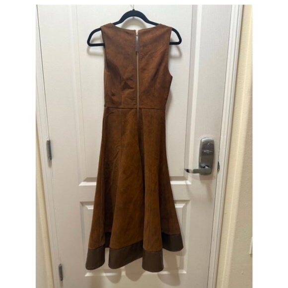 En Saison Eloise Brown faux suede and leather dress - Picture 7 of 8